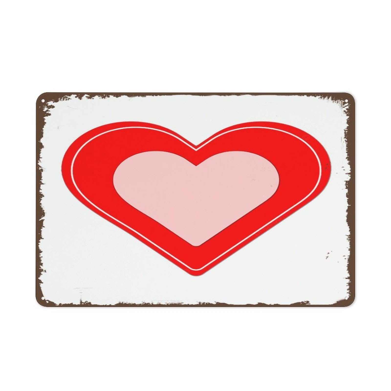 peiyeety Red and pink hearts Vintage Tin Signs Vintage Wall Decor Retro Art Tin Sign Funny Decorations for Home Bar Pub Cafe Hotel Men's Cave Club Farm Room Metal Poster Tin Sign 8"x12"