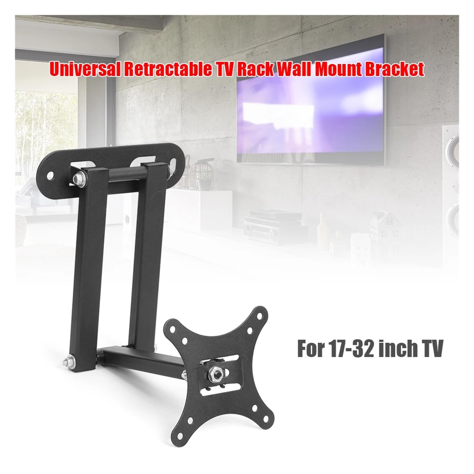 Supporto universale telescopico da parete con supporto di carico 40 kg per monitor LCD da 17 a 32 pollici, supporto di espansione regolabile per TV (2 pezzi)