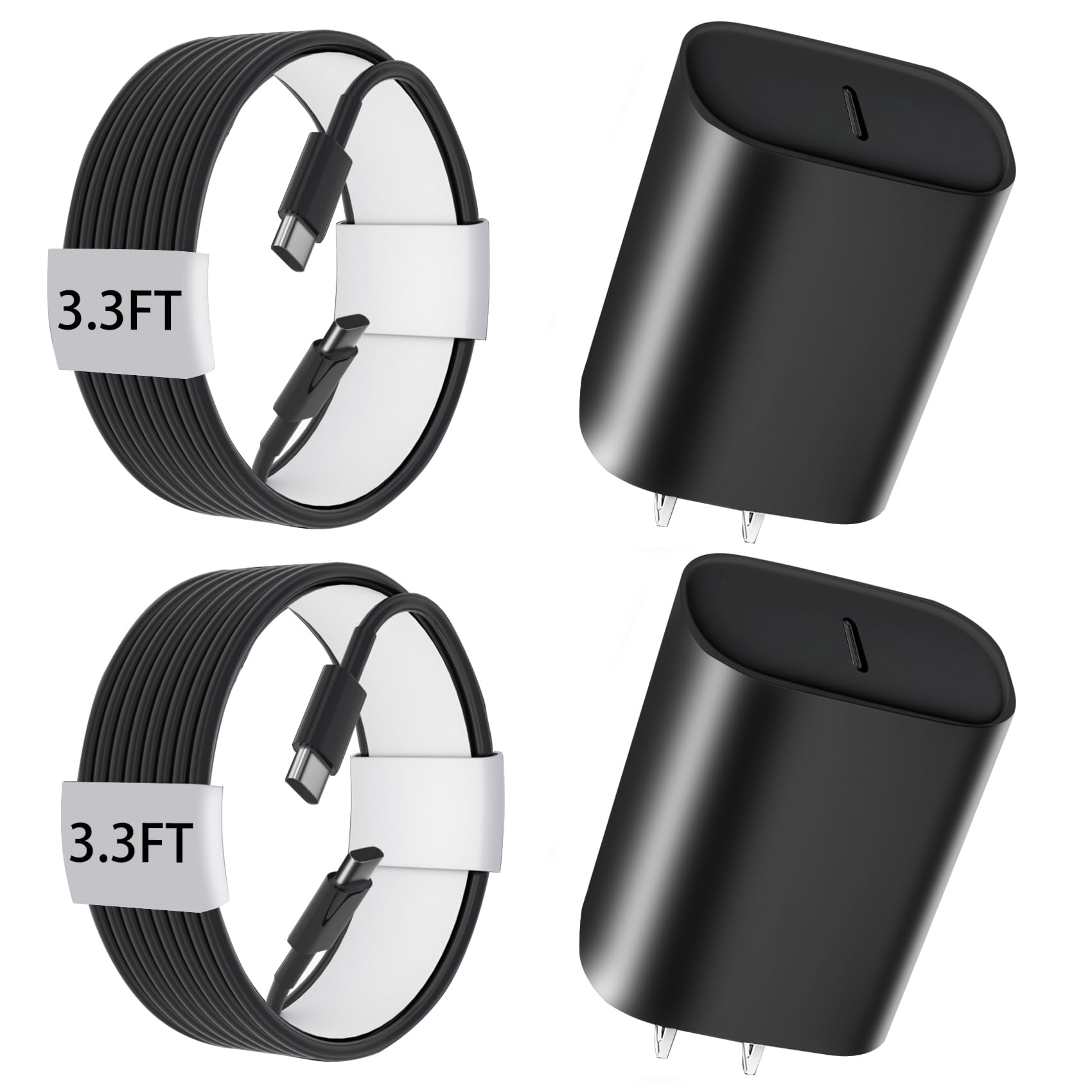 iPhone 17 16 15 Charger Fast Charging, 3.3FT iPhone 17 Pro Max Charging Cable(65W/3A) USB C Cord with 20W PD Fast iPhone 17 Pro Max Chargers Block for