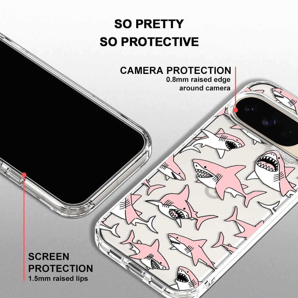MOSNOVO Case for Google Pixel 10 & Pixel 10 Pro, [Buffertech 6.6ft Military-Grade Drop Protection] [Anti Peel Off Tech] Clear TPU Bumper Phone Case Cover Design - Cute Cherry — view 461