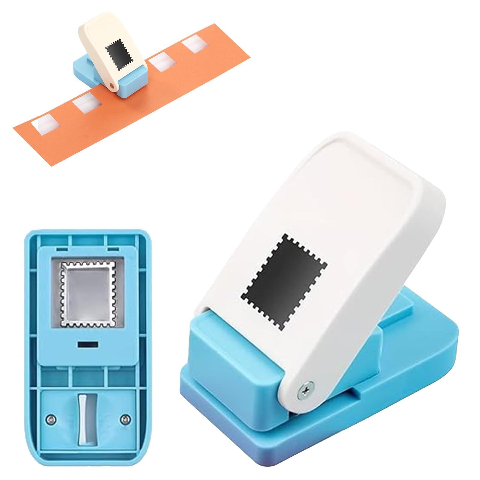 Stamp Punch, Portable Paper Puncher, Stamp Punch Cutter for Postage Envelope Labels Craft (Postage Shape, 1x0.8 inch)