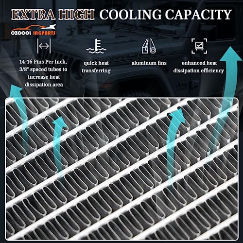 Ozcoolingparts 4 Row Core Aluminum Cc716Aa Radiator + 2 X 12" Fans W/Shroud + Thermostat Kit For 1973-1991 84 85 Chevy C/K/P/R Series C10/C20/C30/K10/K20/K30 Pickup Trucks Blazer Jimmy Suburban #TOP4