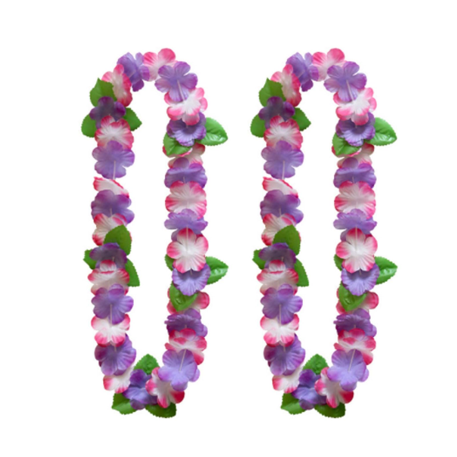 Hawaiianische Girlande Halskette 2 Stück Hawaiianische Tropische Party Dekorationen Hawaii Hula Mehrfarbige Blumen Girlanden für Tropische Partys, Strandpartys, Nachtbars und Strandurlaube, B