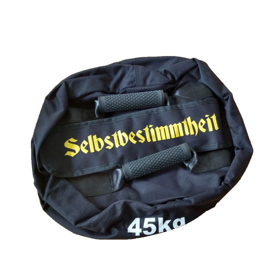 Ballerbeutel Sandsack Trainingssandsack mit Griffen für Krafttraining mit natürlichen Bewegungen, Schwarz