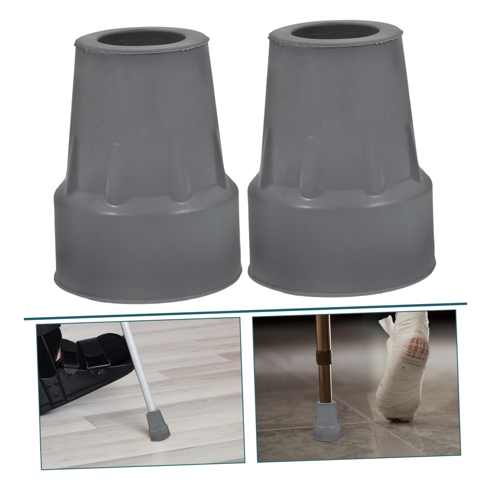 FOMIYES Piezas muletas puntas de caña tapones de silla casquillo de los pies de la muleta puntas de bastón para caminar pies de caña fondo de caña de goma tapas de pies de muleta caucho