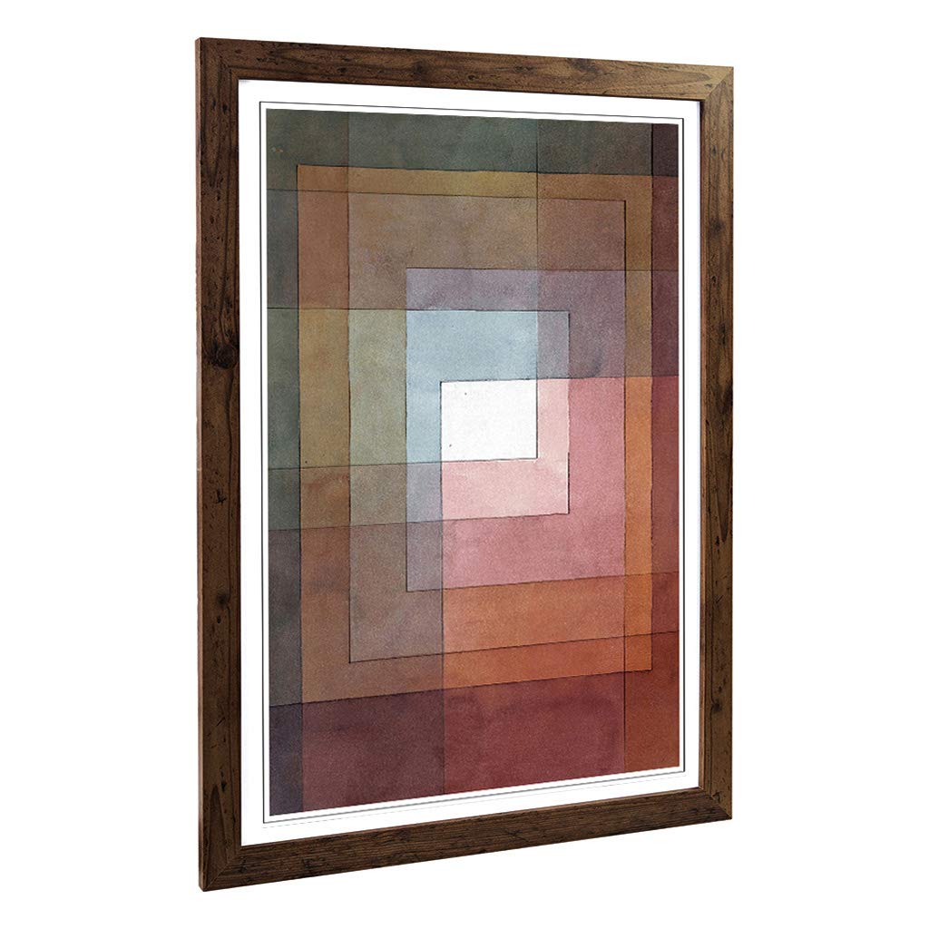 Big Box Art Framed Print of Paul Klee Watercolour Squares Design | Wall Art Picture | Home Decor for Kitchen, Living, Dining Room, Bedroom, Hallway, Office, Walnut, A2 / 24.5x18 Inch / 62x45cm