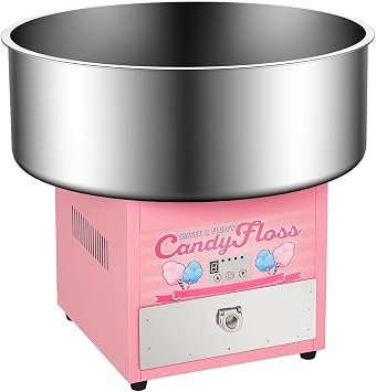 Electric Candy Cotton Machine for Kids Commercial Candy Cotton Maker with 20 Inch Stainless Steel Bowl Party Home Festival Pink