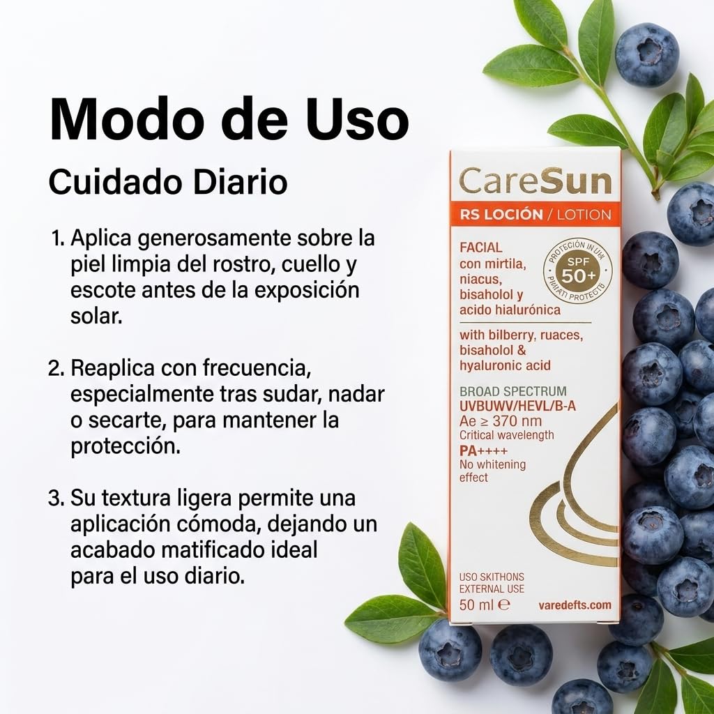 Kit Solar | Caresun RS, Caresun Gel Tacto Ligero, Despiderm | Protección UVB UVA IR HEVL | Antioxidante para Piel Sensible, Reactiva y Rosácea | Acción Calmante | Uso Diario