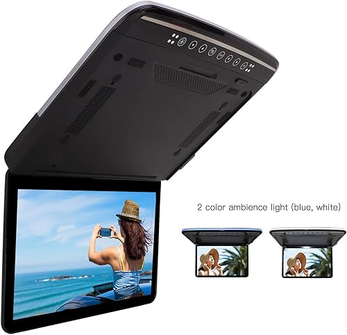 Miniatura 2 de Monitor de techo de automóvil de 13.3 pulgadas, pantalla panorámica TFT de 169, reproductor de video superior de coche HD de 1080P con luz de doble
