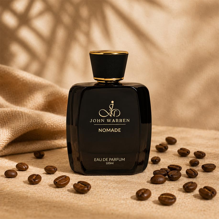 Image of JOHN WARREN NOMADE OUDH Luxury Perfume For Men, Long-Lasting Eau De Parfum with Fruity, Beany Coffee,Rose and Oudh, Fresh & Strong Everyday Fragrance-100 ml