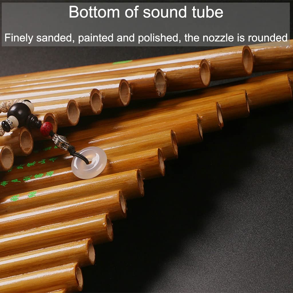 Flauto di Pan Professionale Flauto di Pan A Canne 15-22 per Esecuzioni Professionali, Pan Flute Dritto di bambù Amaro, Strumento Musicale Tradizionale Cinese (Color : 15 Tubes, Size : G Key)