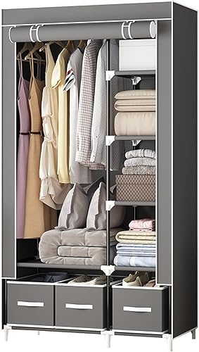 Organizadores de armario portátiles y estante de ropa de almacenamiento para colgar ropa armario organizador de almacenamiento con tres cajones