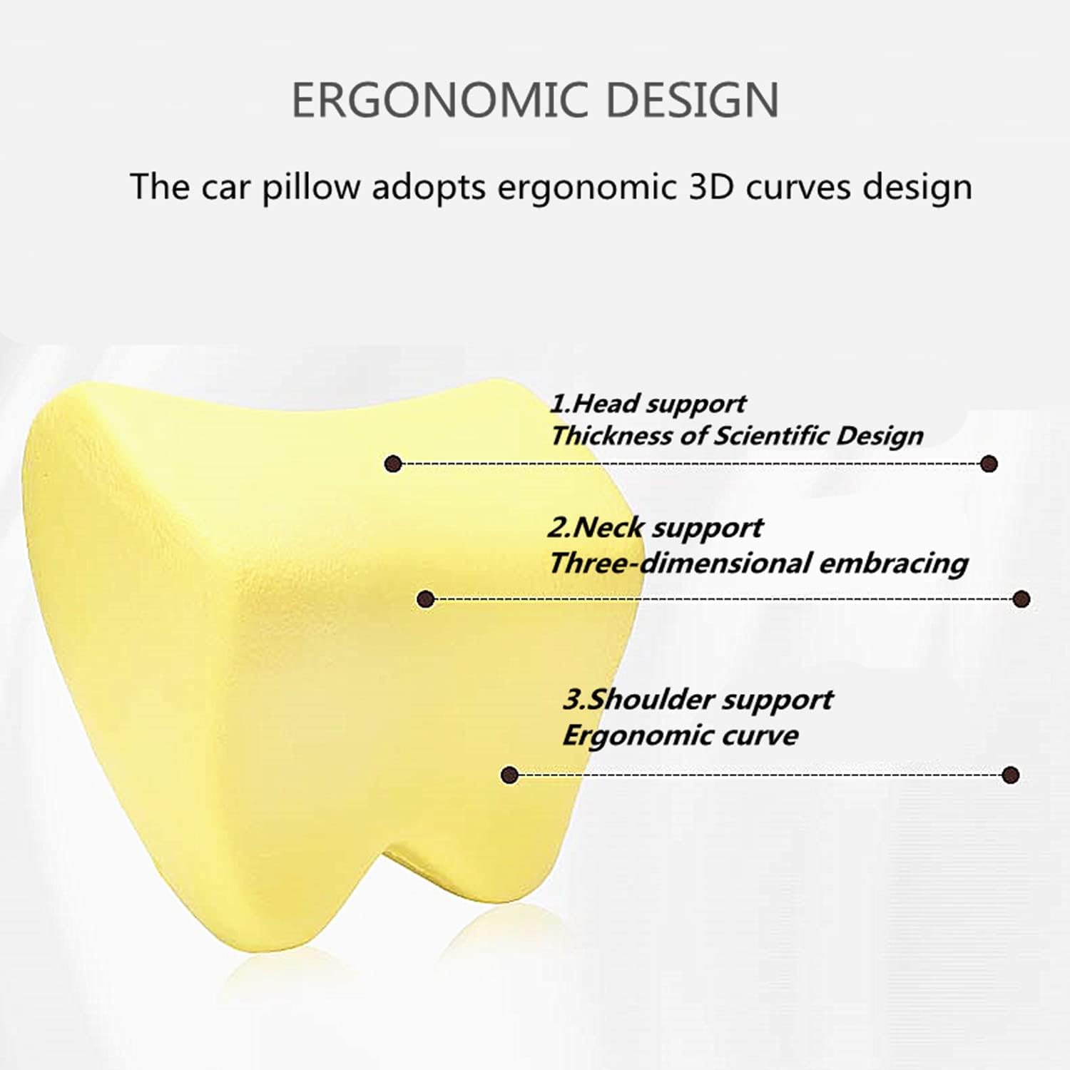 Almohada para Cuello para Audi Q5 FY SLine Sport 2021-2024 | Cojín Ergonómico de Espuma Viscoelástica para Asiento de Auto Transpirable Soporte Cervical 2piezas
