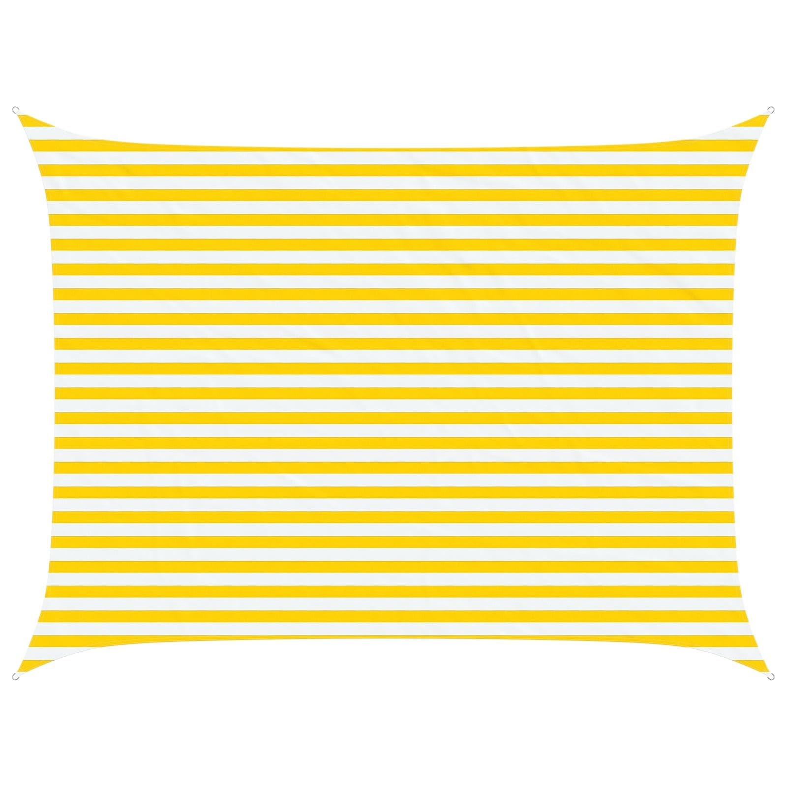 vidaXL Sun Shade Sail Yellow and White 4 x 3 m 100% Polyester Oxford, Outdoor Shade, UV-Resistant, Rectangular Canopy, Polyester Cover, Modern Terrace, Water Resistant Poolside