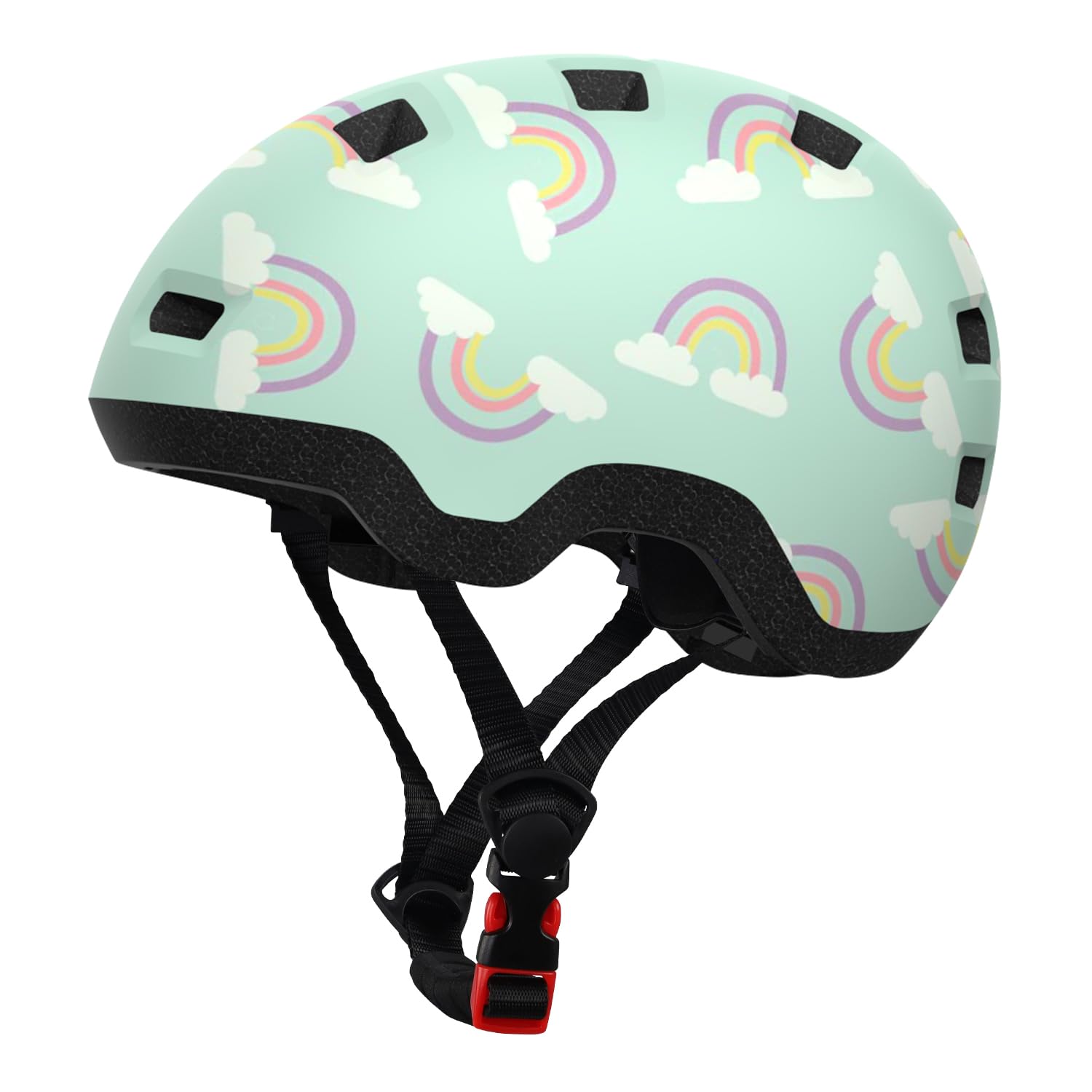 Toddler Helmet, Baby Infant Bike Helmet 1-3 Years - Adjustable Dial Fit - with 12 Vents & Dual Liner (0.16"+0.28") (Rainbow XS 45-51cm)