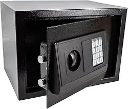 Cofre Eletrônico Digital, Em Aço, Para Armas Curtas e Munição, Tamanho Médio, 35x25x25cm LxPxA, Garantia 1 ano