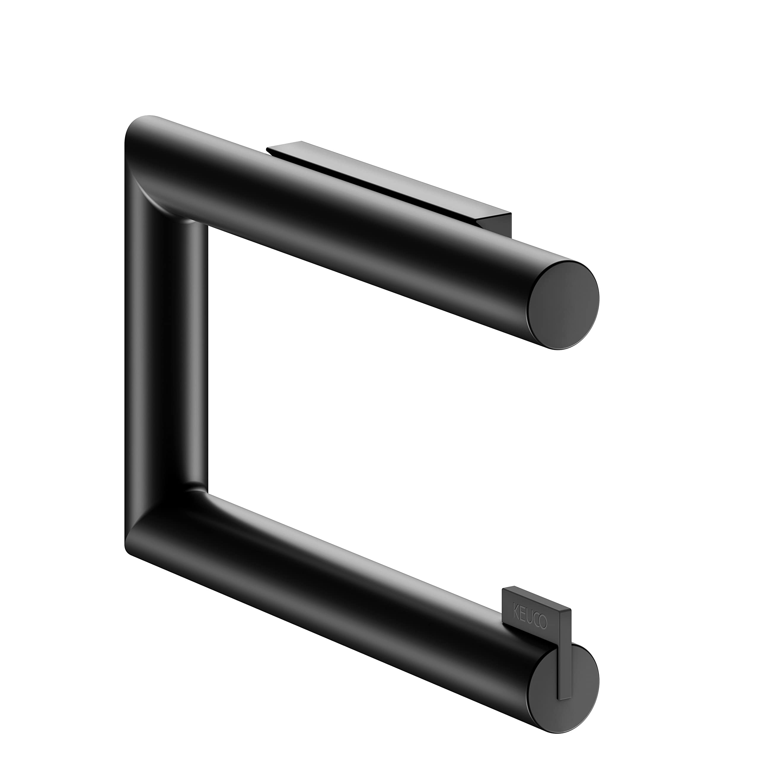 KEUCO Reva Toilettenpapierhalter, offene Form, Metall schwarz matt