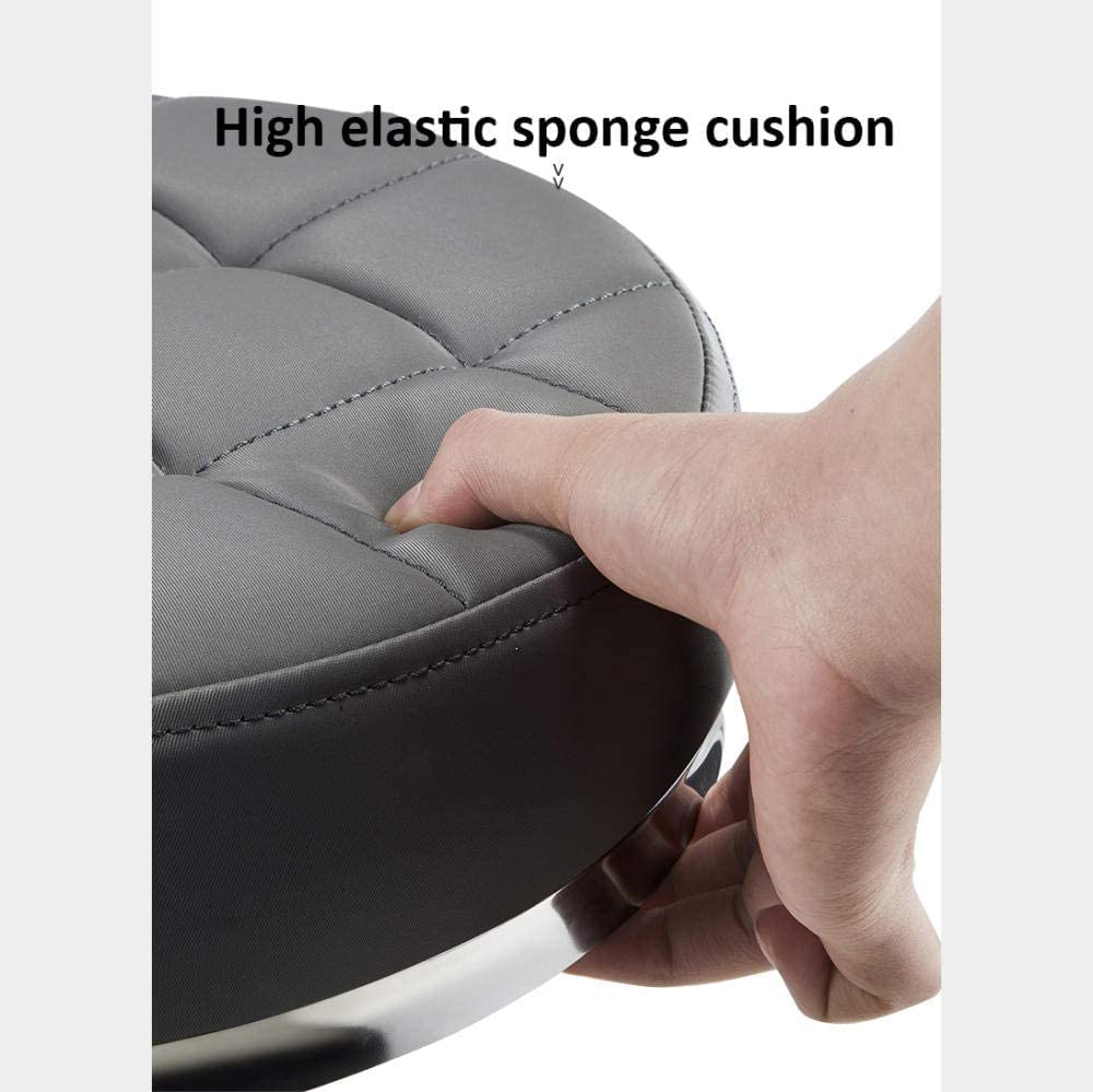 Taburete rodante Taburete con ruedas Taburete inclinable con ruedas, taburete de laboratorio con asiento de cuero sintético gris PU, altura ajustable 45-55 cm, peso soportado 160 kg, altura ajustable