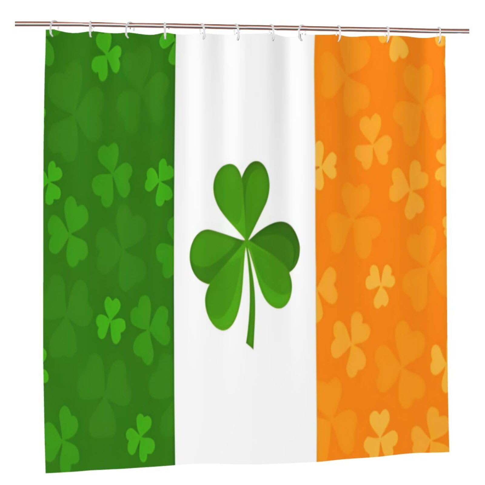 Klgrtjhk Plastic Irish Flag Shower Curtain 72X72in Bathroom Curtain﻿