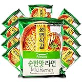 Pulmuone Non-Fried Ramyun Korean Noodles - 10 Pack Korean Instant Noodles Mild Spicy Flavor - Easy to Cook Authentic Korean Ramen with Distinctly Asian Broth and Chewy Noodle