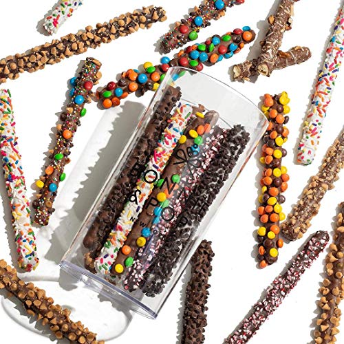 Bonnie and Pops Valentines Day Chocolate Dipped Pretzel Gift Baskets for Women | Food Gift Baskets | Prime Holiday, Easter, Mothers Day Birthday Cookie Gifts | Treats for Family Holiday Ideas