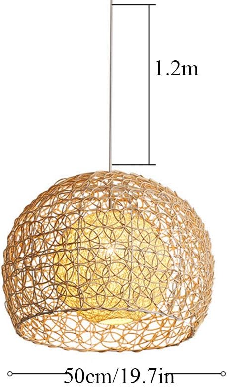 CSSYKV Japanse Stijl Bamboe En Rotan Kroonluchter Creatieve Thuis Eettafel Verlichting Decoratie Lamp Retro Pastorale Industriële Restaurant Gemonteerde Kroonluchter E27 Lamphouder 50cm 2 Kroonluchter photo 2