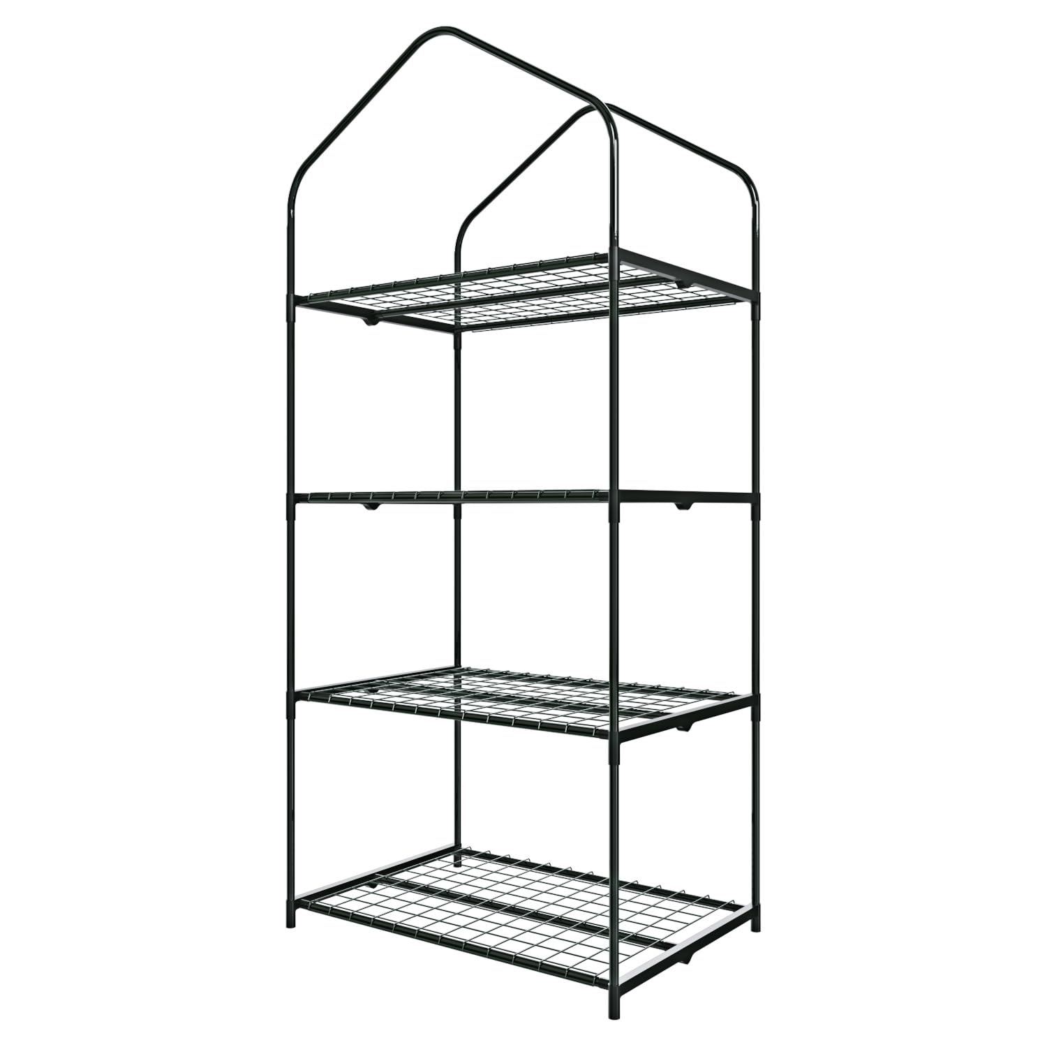 Serra A 4 Ripiani Da Giardino Per Orto Telaio In Acciaio Verniciato Telo In PVC Trasparente Porta Avvolgibile Apertura A Cerniera Protezione Piante Giardinaggio Design Sunnyside 69 x 49 x 160 Cm