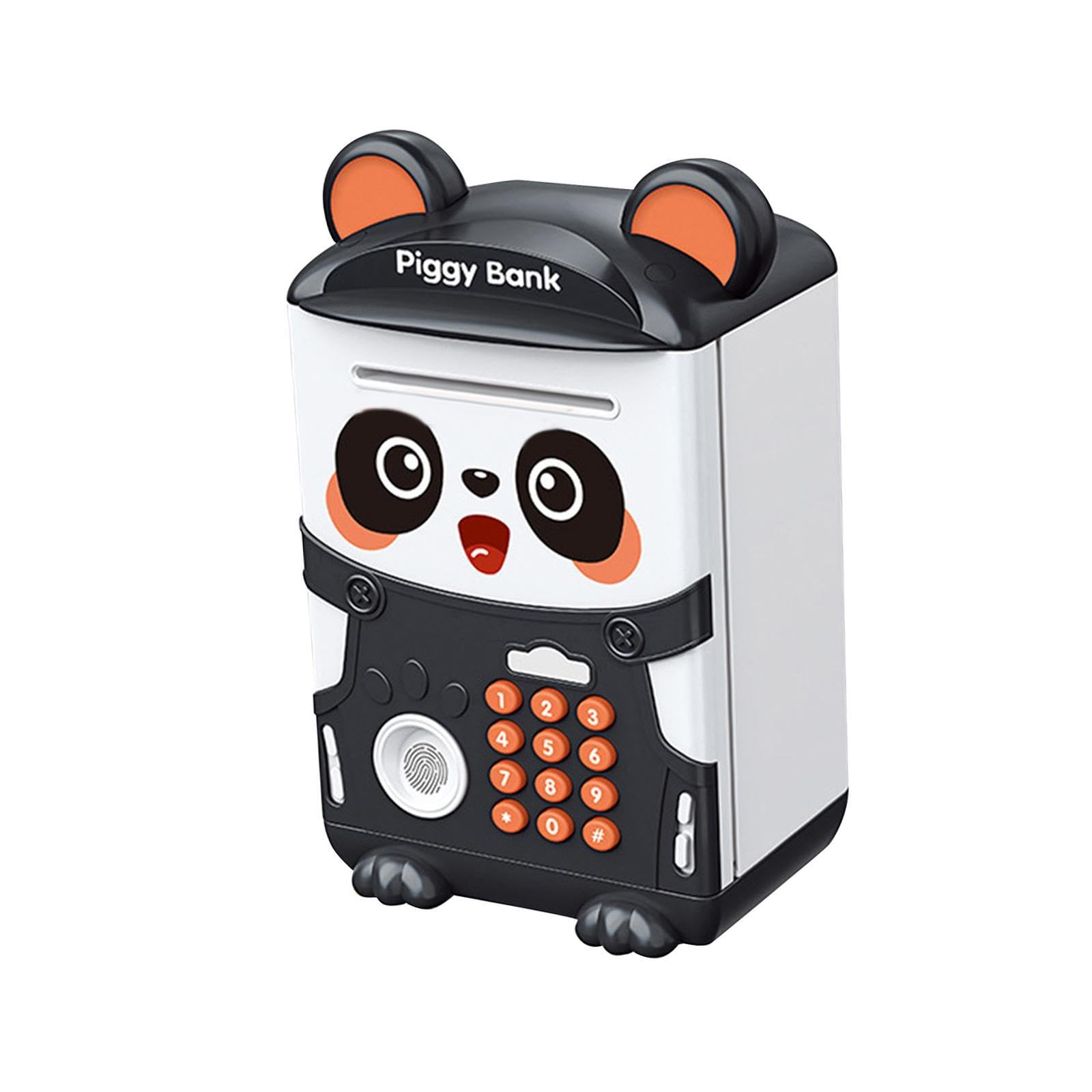 KIOALXZ Panda Money Bank Engaging Kids Series Making Financial Education Easy And Fun Electronic Piggy Bank For Kids Toy ATM Money Fingerprints Piggy ATM For