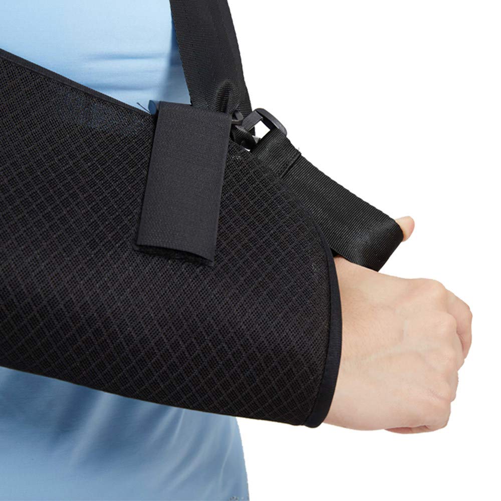 Cabestrillo para Brazo, Cabestrillo Ajustable para Hombro, reposabrazos médico para Brazo/Mano/Codo lesionado - Negro,M-Right