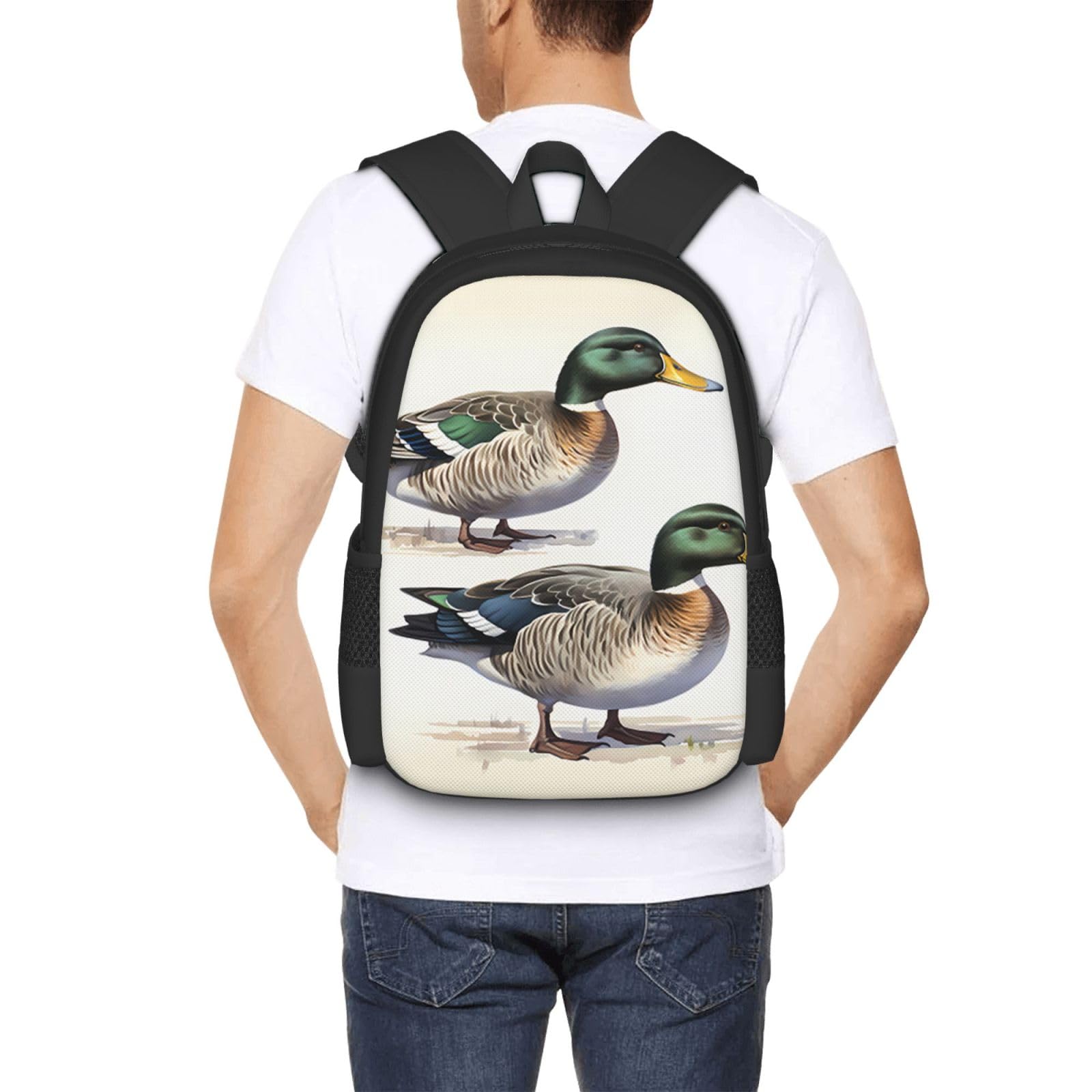 Dzika kaczka para plecak unisex 15,6 cala laptop czarny Oxford plecak