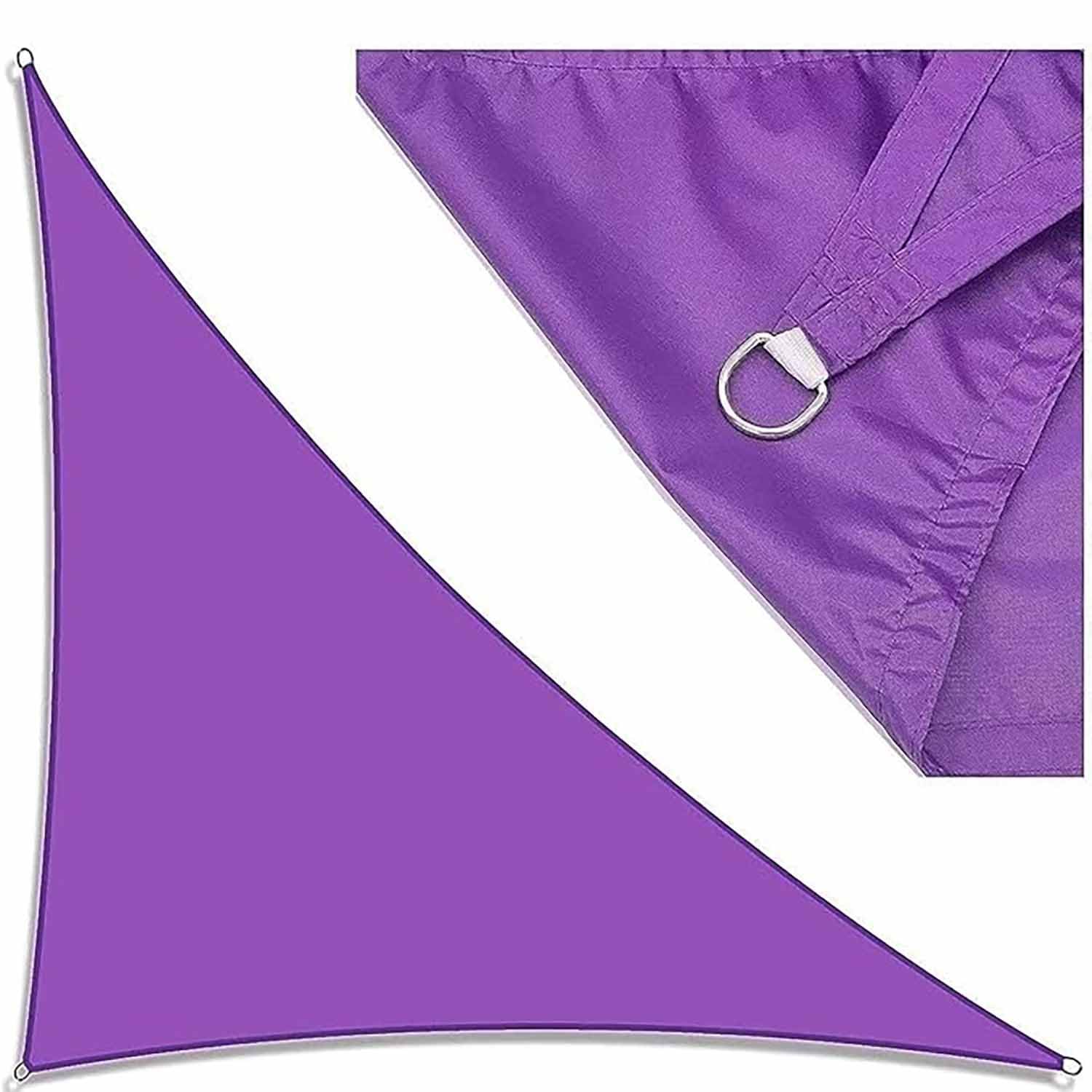 Triangle voile d'ombrage imperméable 3x4x5m avec cordon de montage pour terrasse