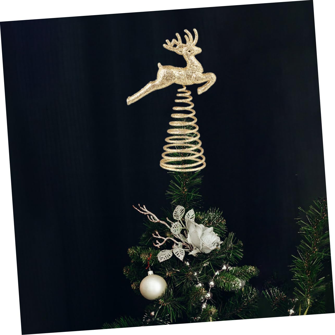 MAGICLULU 8 Sätze Elch Baumspitze Stern Baumspitzen Baumschmuck LED Baum Weihnachtsbaum Sternspitze Weihnachtsbaumspitze Herbstschmuck Weihnachtsbaumspitze Hut Weihnachtsband 2 Stück * 8