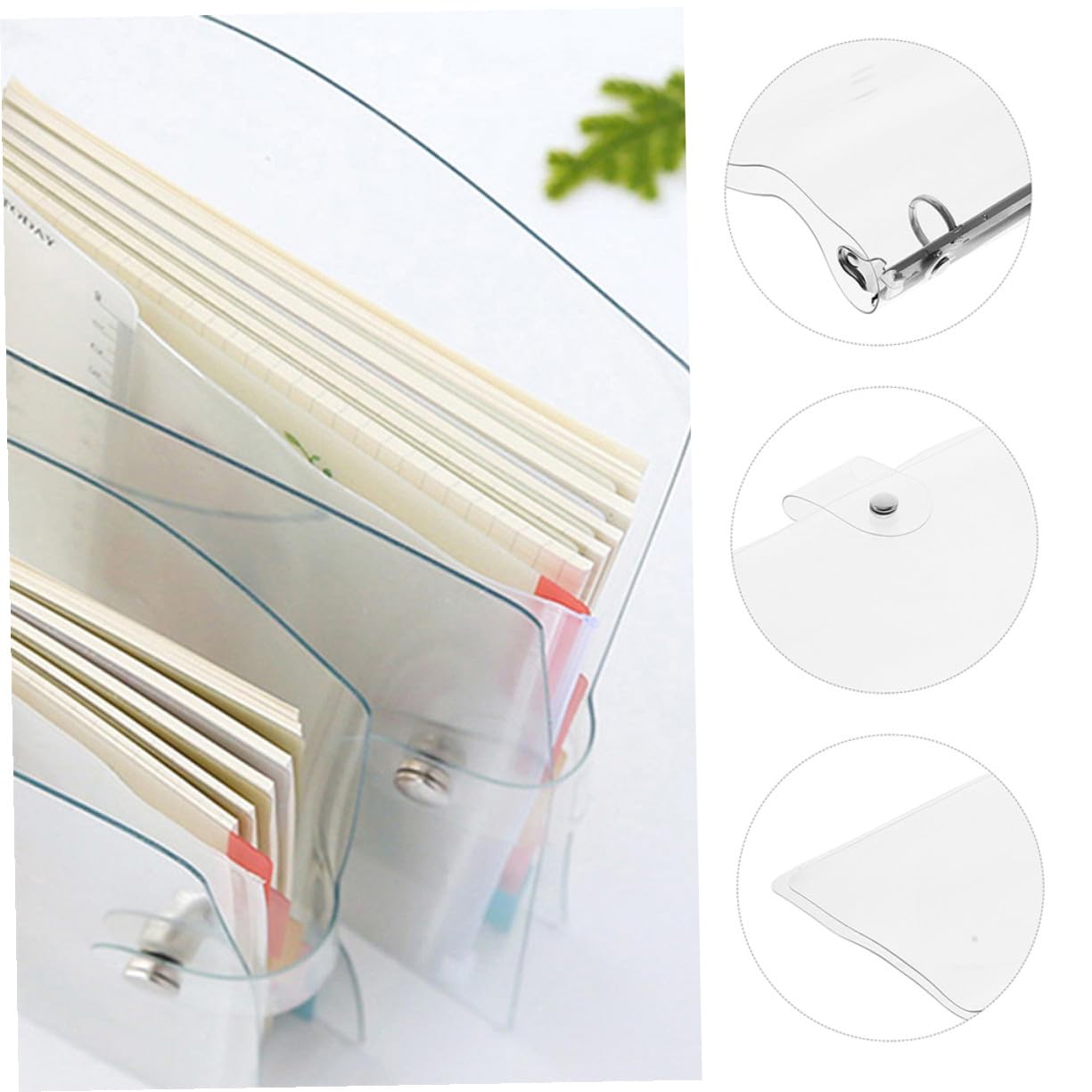 Gatuida 3 Stück Transparente Aktivordner mit Robuster Dokumentenorganizer Vielseitige Lose schutzhüllen für Büro und Haushalt Klare Binder für Effiziente Aktenablage