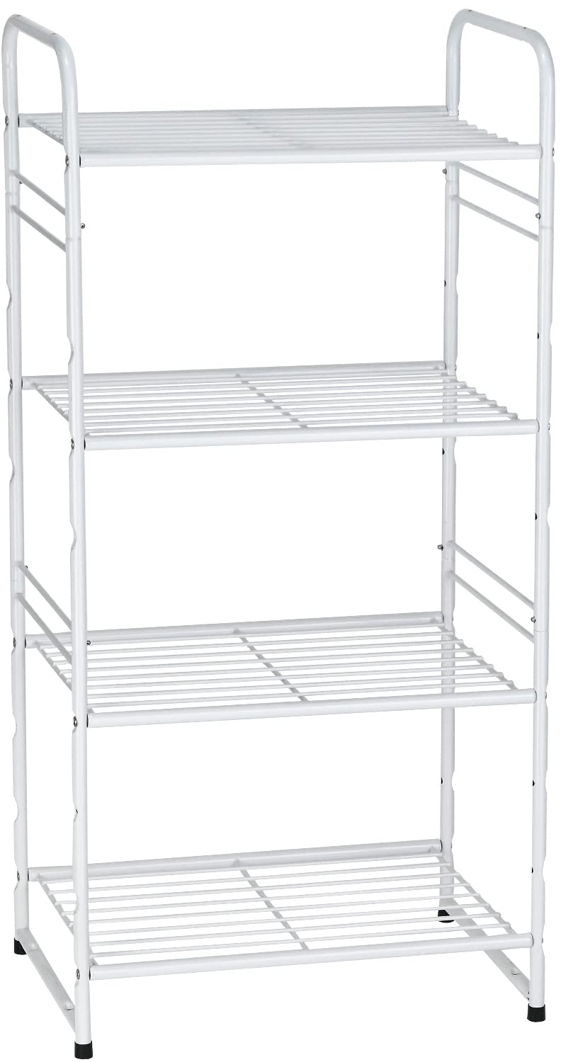 GEORIS 4-Tier Heavy Duty Wire Shelving Unit Storage Rack, Stackable ...