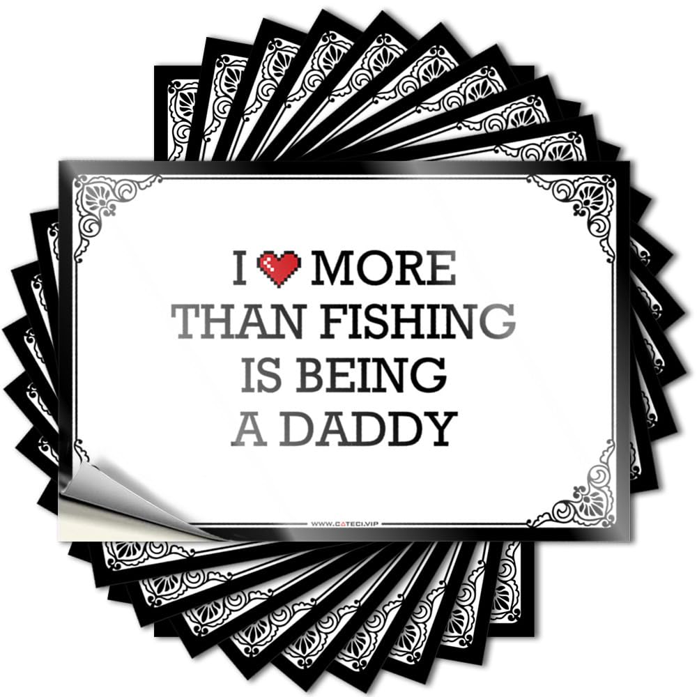Stickers Funny Kitchen Decor Vinyl Sticker | I Love More Than Fishing is Being A Daddy Affirmation for Gamers Use(12X18CM)