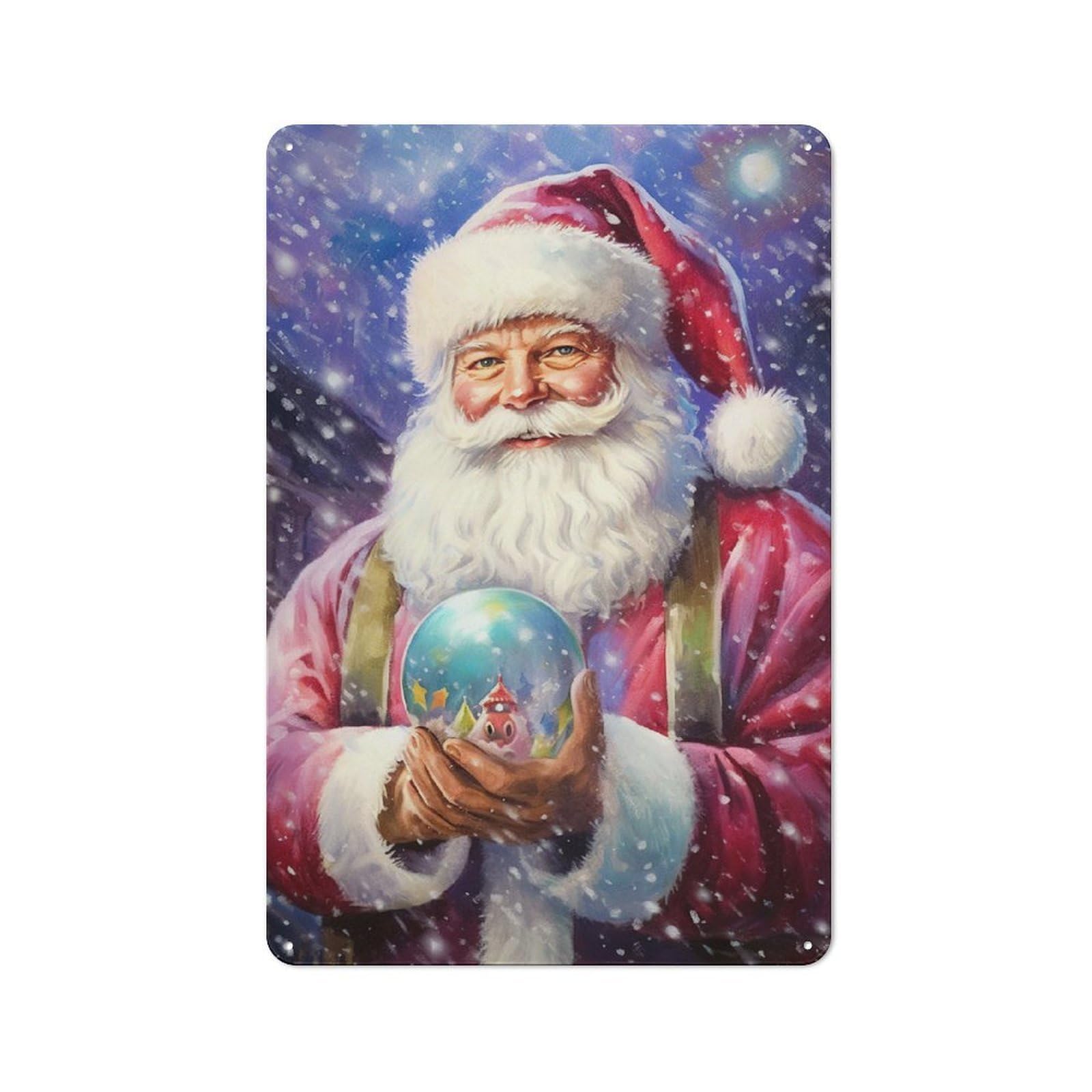 Junmoney Santas Fortune Telling Retro Metal Wall Sign 30X20cm With For Living Room Wall, Housewarming Wall Decor For People Furnishing Living Room
