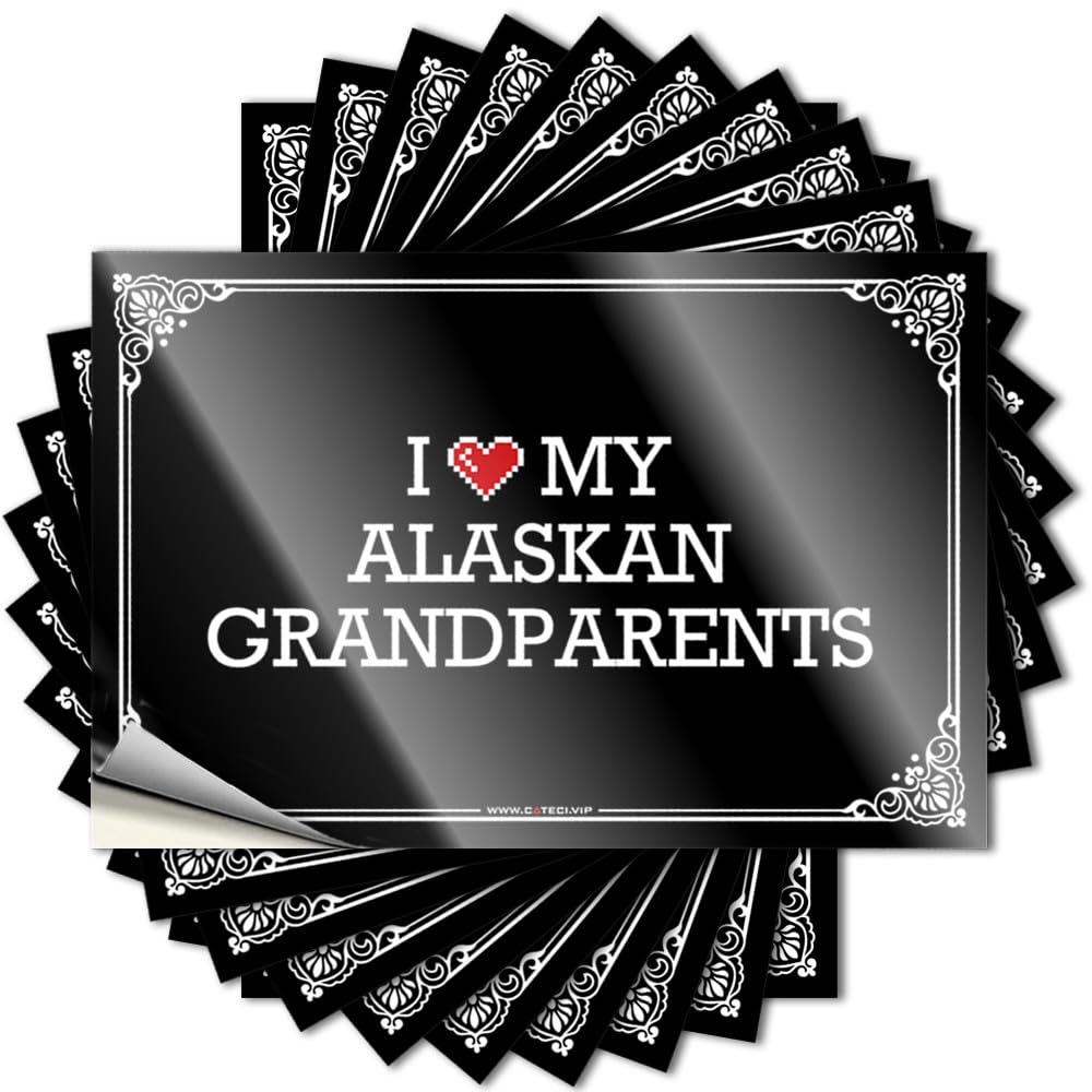 Bumper Decorations for Patio | Accent Laptop I Love My Alaskan Grandparents for Water(12X18CM)