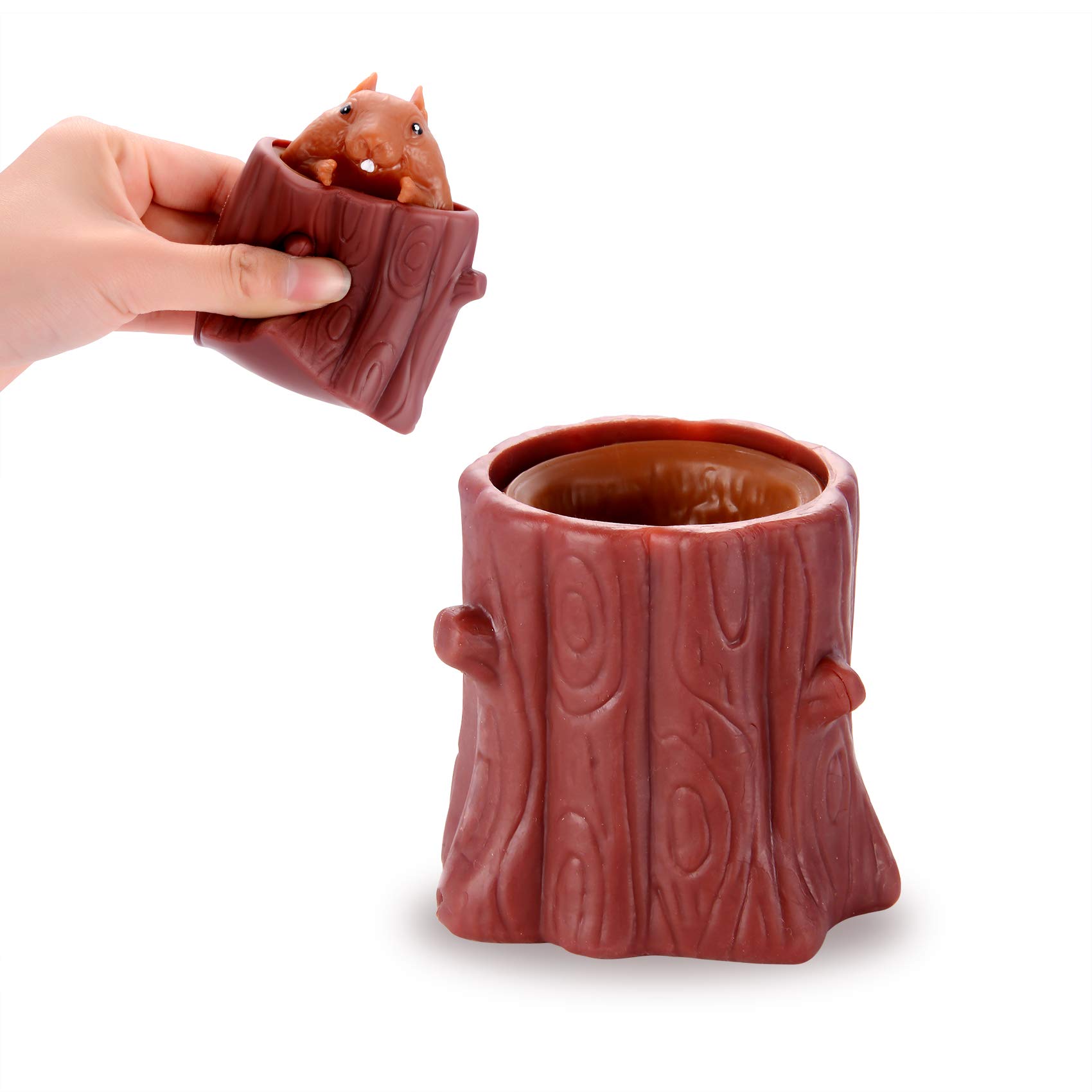 NC Evil Squirrel Cup Children's Toys Rubber Fidget Toys Silicone Decompression Squirrel Toys Weird Play Gifts for Girlfriend Friends Adults Children