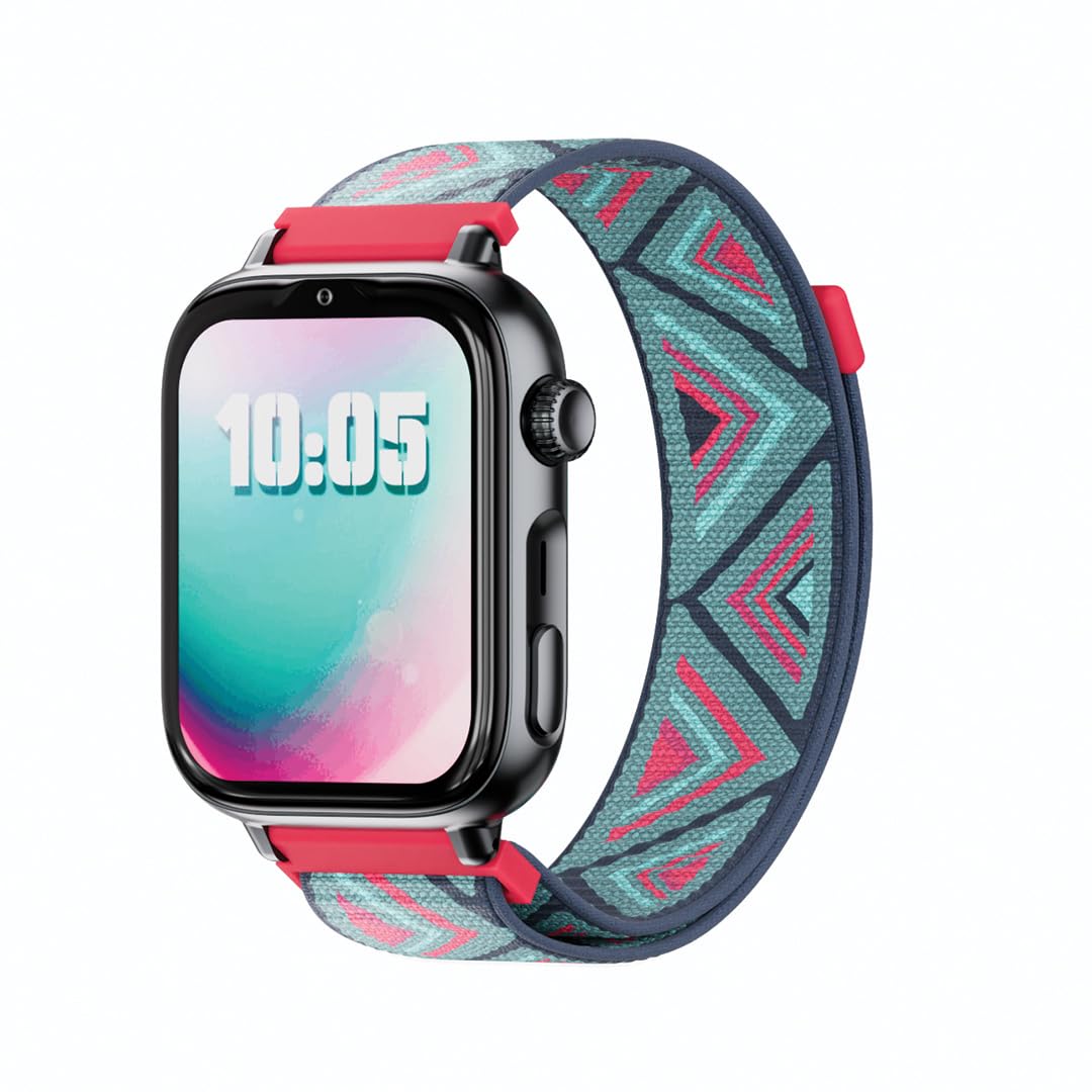 SaveFamily SaveWatch Plus 2 - dziecięcy zegarek z GPS, aparatem 8 MP, bezpieczny WhatsApp, czarna tarcza i pasek z tkaniny Tribeca
