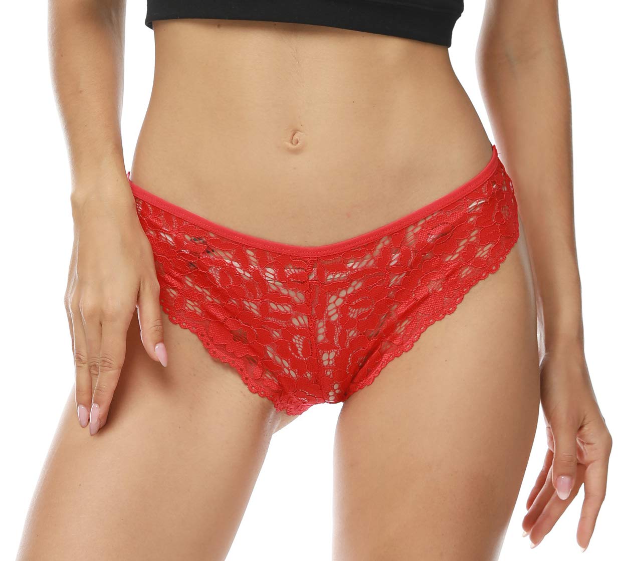 Sofishie Cross Lacy Panties: Medium Red