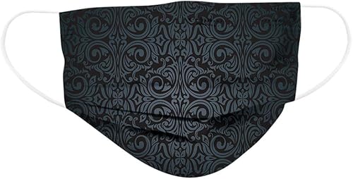 Cubrebocas desechables, 50 unidades de máscaras desechables, coloridas estampadas, para adultos, desechables, para mujeres y hombres