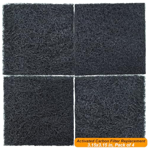 Image of PAWZIDEA 4-Pack 3.15 inch Replacement Activated Carbon Filter, Odor Control | 3.15 inch x 3.15 inch Thick, Replace Monthly for 2.1 Gallon Wall Mount Dog Poop Trash Can & 5.3 Gal Large Dog Waste Trash Can Outdoor