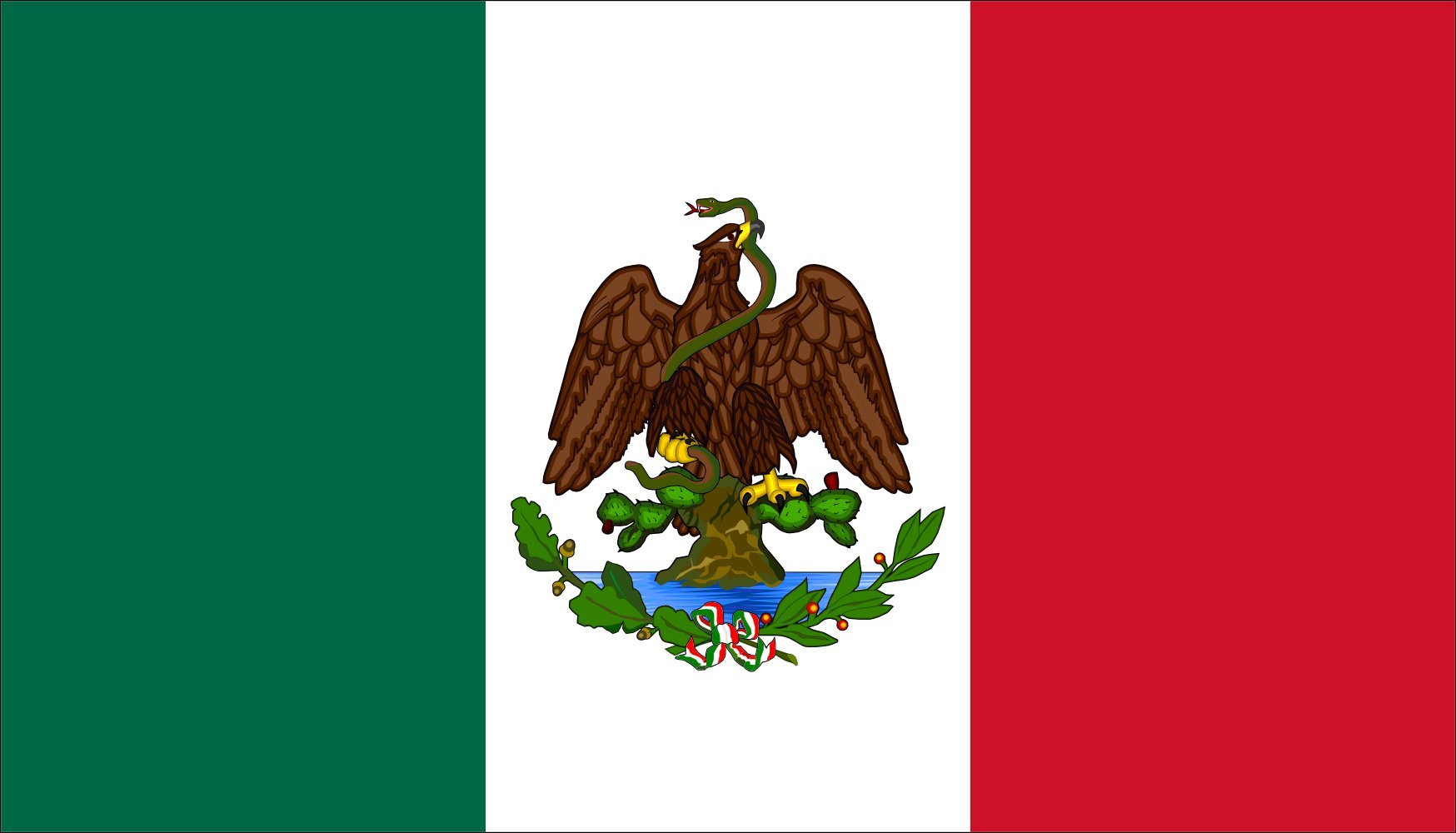 Drapeau México 1889-1916 grand modèle pour décoration de salon