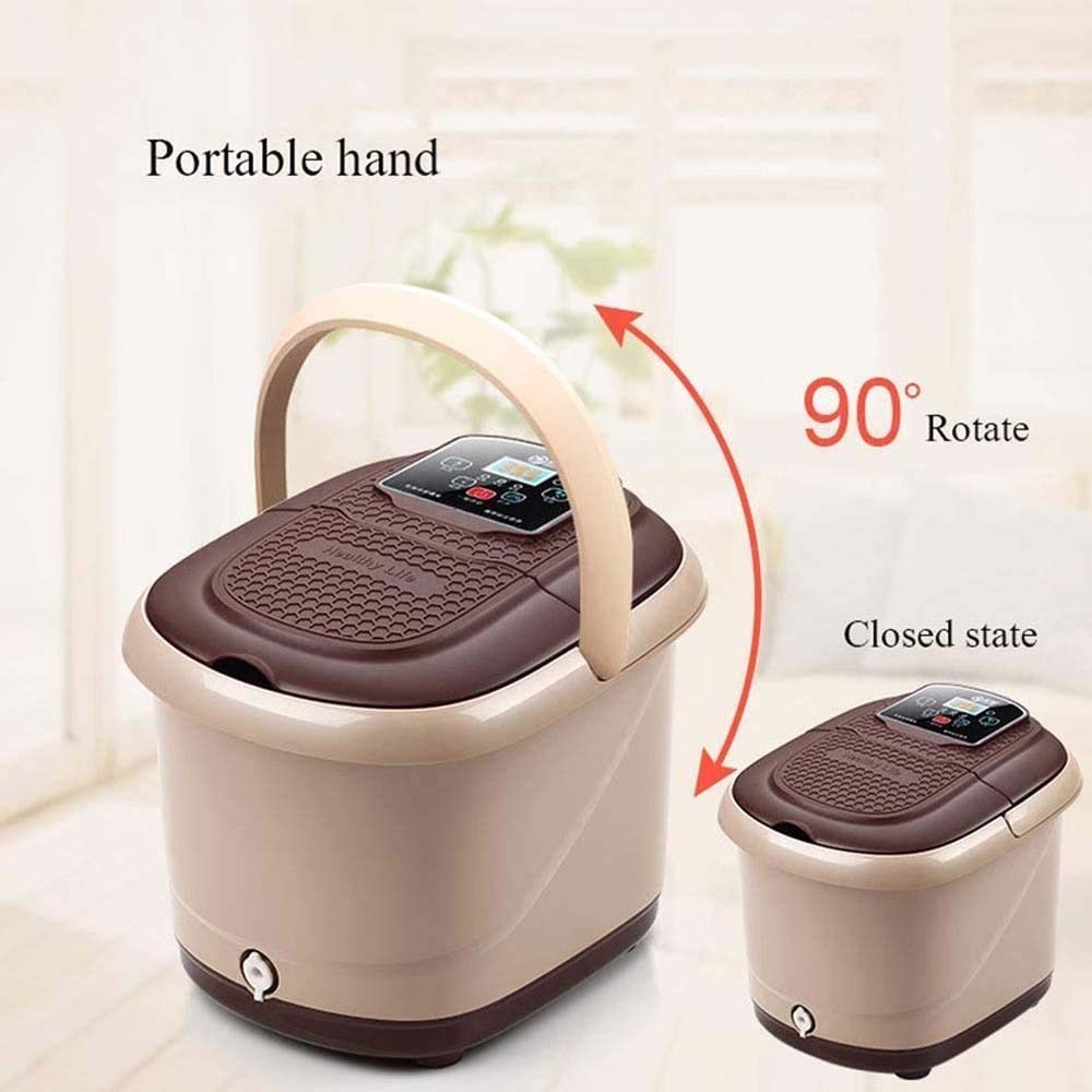 Spa de Pies, Masajeador de Baño de Pies con Calor, 12 Rodillos de Masaje Ergonómicos Y Puntos de Masaje de Acupresión, Alivio de la Fatiga por Irradiación de Luz Roja