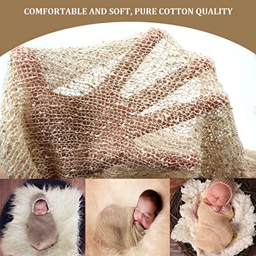 DOERDO Long Ripple Wrap Newborn Baby Stretch Wrap DIY Newborn Photography Baby Photo Props, Beige - Image 3