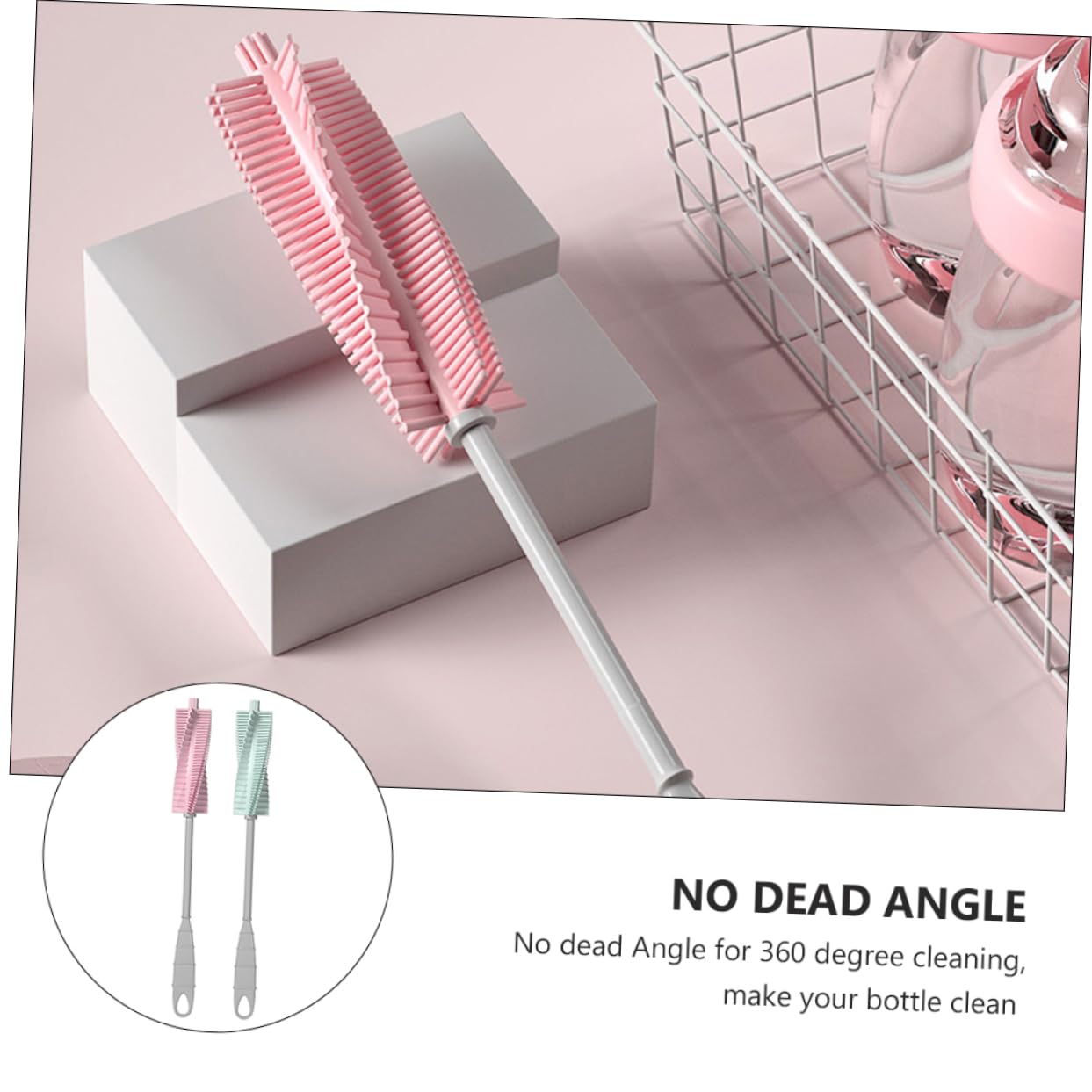 HEMOTON 3 Set Spazzola Per Bottiglie Scovolino Per Biberon Pennello A Manico Lungo Borracce Termiche Bottiglie Termiche Detergente Per Ciuccio Per Gel Di Silice 2 Pezzi * 3