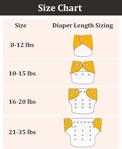 Miniatura 6 de babygoal Pañales de tela reutilizables, paquete de 6 con 6 piezas de rayón de inserciones de bambú y bolsa para húmedos, pañal de bolsillo lavable