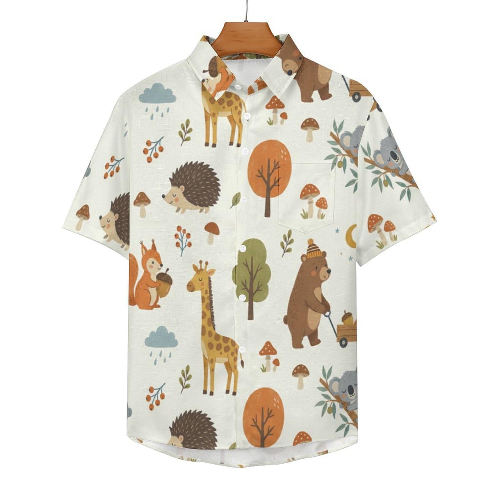 Camicie a Maniche Corte da Uomo - Camicie da Spiaggia con Stampa Animali Divertenti Cartoni Animati, Funky Estiva Cool Camicia Hawaiana Monopetto Camicia S-7XL