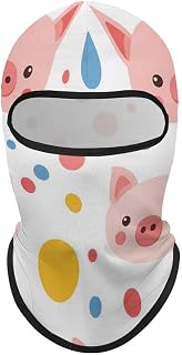 Colorful Polka Dot Pigs Balaclava Ski Mask Cold Weather Sun Protection Windproof Hood Long Neck Cover