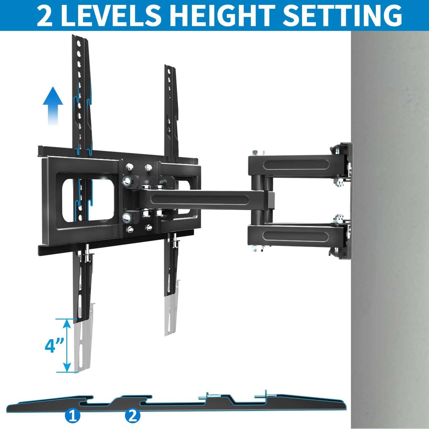 One-Day Sale: Up to 40% Off Full Motion TV Wall Mount with Height Setting FOZIMOA TV Mount for Most 32-70 inch LED LCD Plasma Flat Screen Articulating Swivel Tilt Extension TV Bracket up to 121lbs Loading Max VESA 400x400mm 🔥 Flash Sale Full Motion TV Wall Mount with Height Setting FOZIMOA TV Mount for Most 32-70 inch LED LCD Plasma Flat Screen Articulating Swivel Tilt Extension TV Bracket up to 121lbs Loading Max VESA 400x400mm